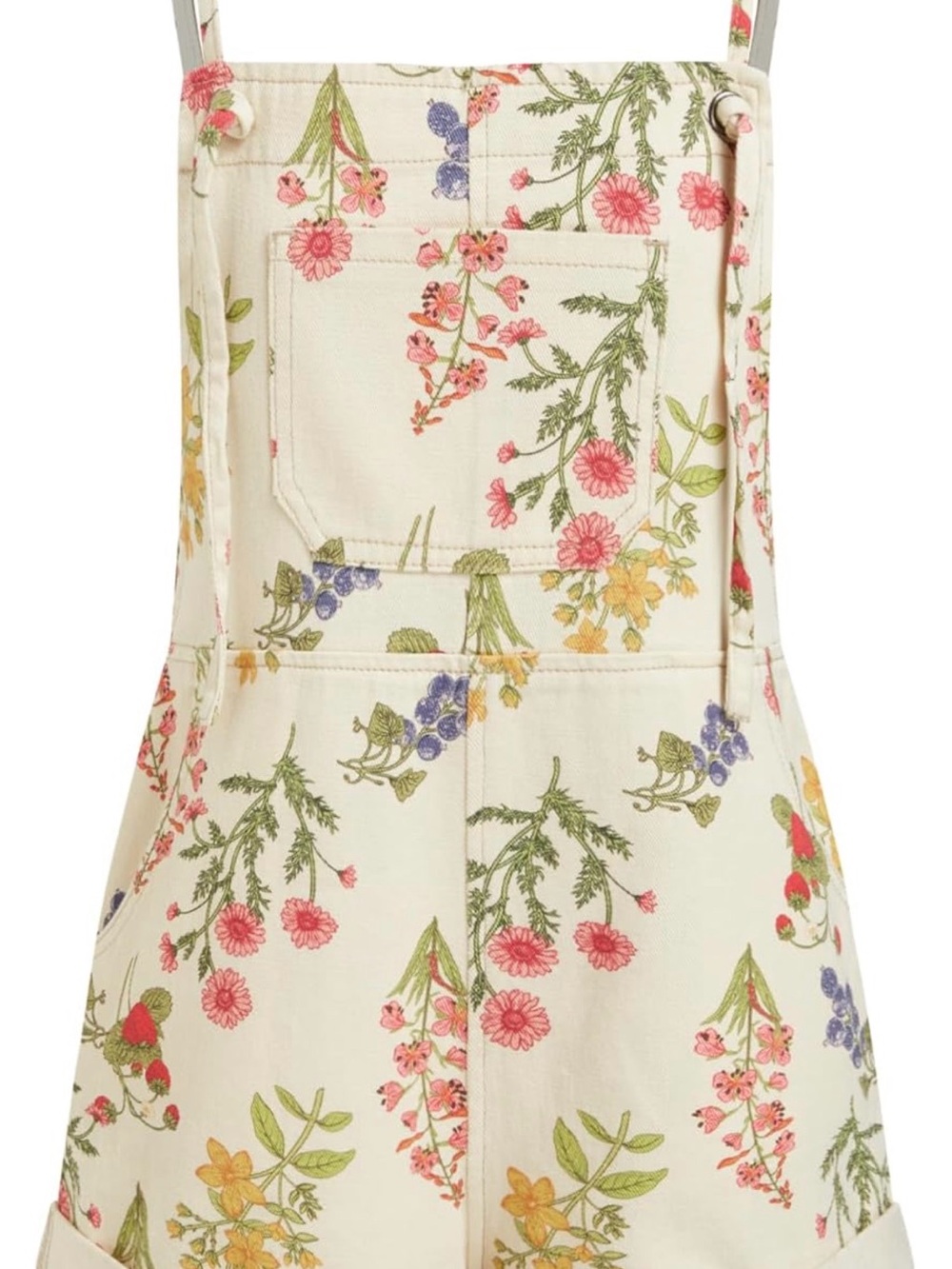 Cider Floral Women’s Short overalls Ivory/Pink